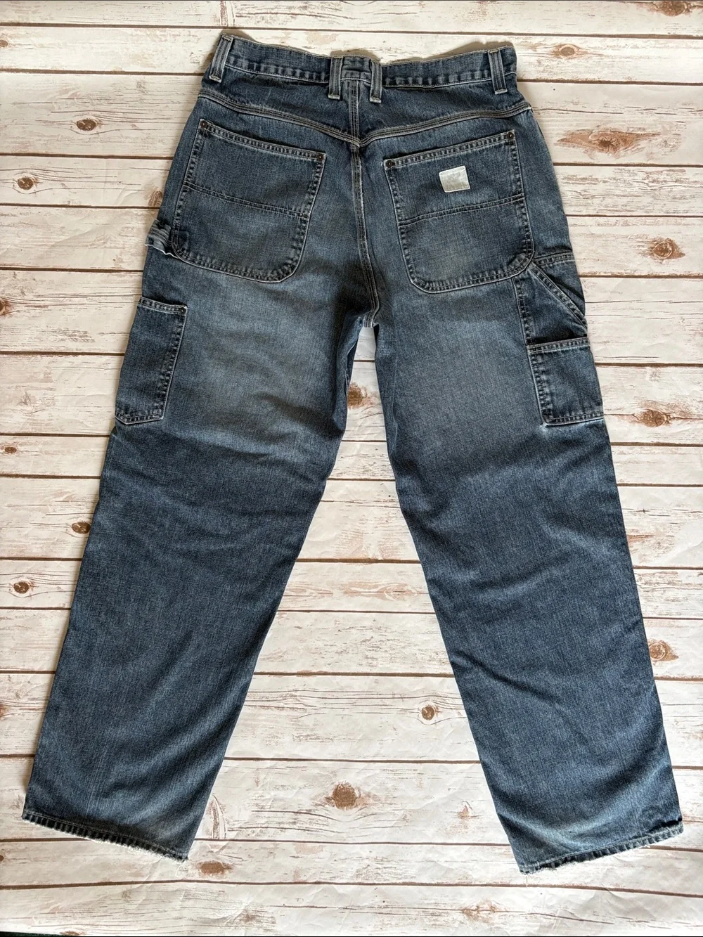 American Eagle Outfitters Carpenter Relaxed Fit Dark Blue Denim Jeans W34 L32